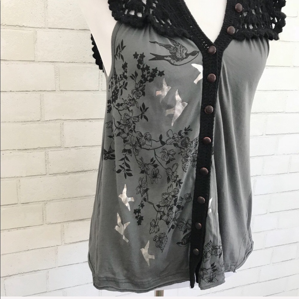 Free People sparrow crochet sleeveless top - Picture 2 of 7